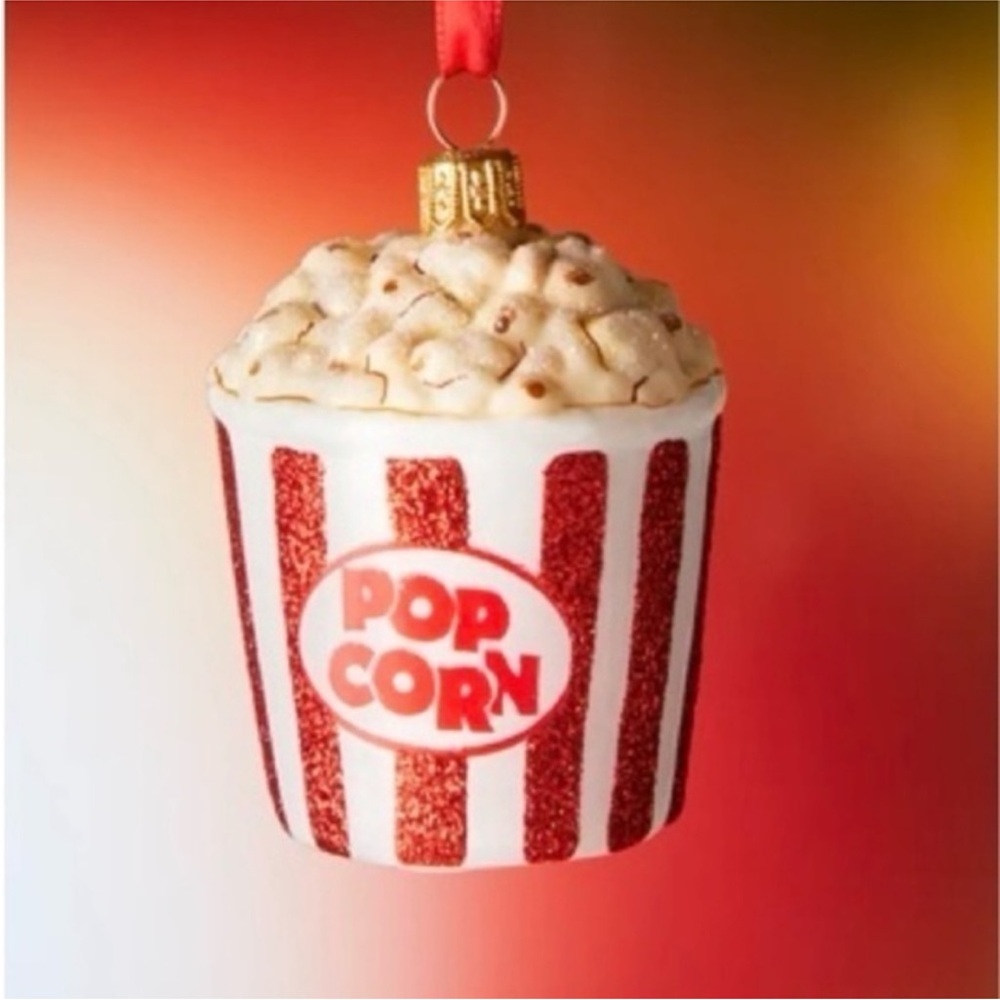 Set of 2 Neiman Marcus Exclusive Popcorn Bucket Christmas ornament NEW